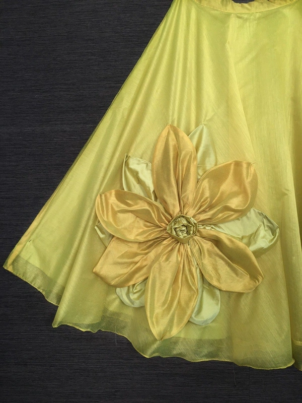 Azorte Fashion Rajwadi Chanderi Silk Lehenga | Handmade Floral Work | Elegant & Festive Wear - Stitched, Unstitched Blouse