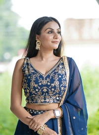 Azorte Fashion Georgette Lehenga Choli | Sequins & Thread Embroidery | Wedding & Festive Wear - Stitched, Unstitched