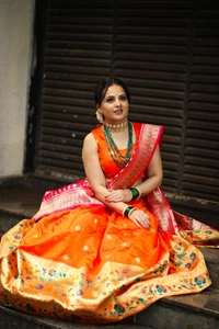 Azorte Fashion Paithani Silk Lehenga Choli with Zari Weaving & Jacquard Dupatta - Stitched, Unstitched