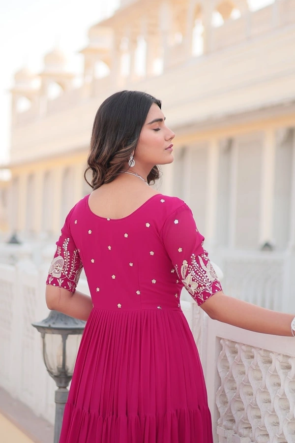 Azorte Fashion Premium Designer Gown | Faux Blooming | Zari & Sequins Embroidery | 12M Flair - HBS, L