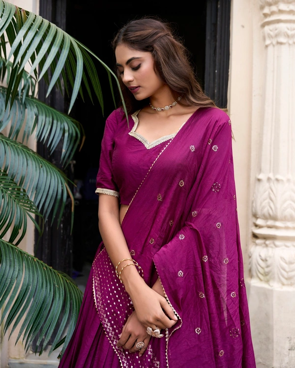 Azorte Fashion Gaji Silk Lehenga Choli Set with Digital Print & Tassel Dupatta – Ethnic Festive Wear - JAM, Stitched, Unstitched