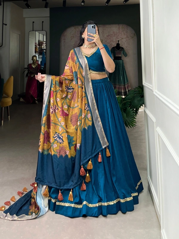 Azorte Fashion Chinon Silk Lehenga Choli Set with Tussar Dupatta – Wedding Collection 2025 - VGE, Stitched, Unstitched