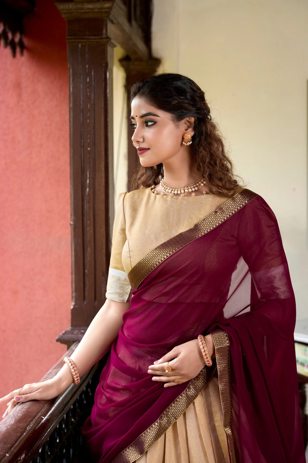 Azorte Fashion Kanchipuram Silk Zari Weaving Lehenga Choli with Georgette Dupatta - DWO, Stitched, Unstitched