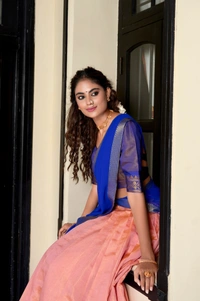 Azorte Fashion Kanchipuram Silk Zari Weaving Lehenga Choli with Georgette Dupatta - MLA, Stitched, Unstitched