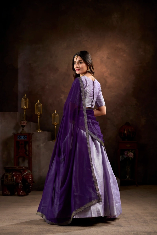 Azorte Fashion Jacquard Silk Lehenga Choli Set with Georgette Dupatta – Lavanya Collection | Traditional Festive Wear - LUV, Stitched, Stitched at 40" (Adjustable from 38" to 42")