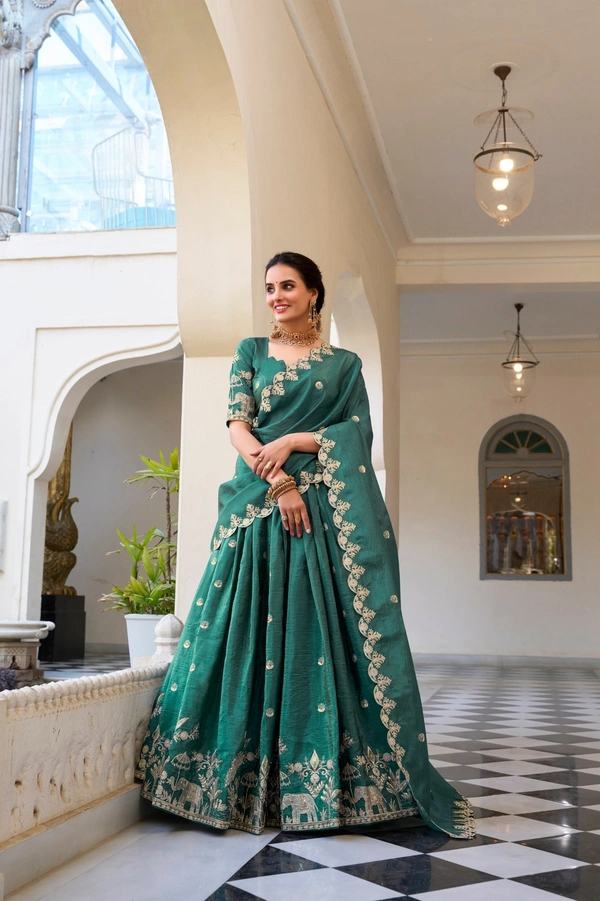 Azorte Fashion Gold Crush Embroidered Lehenga Set – Radiant Wedding Elegance | Wedding Collection - TEL, Stitched, Unstitched