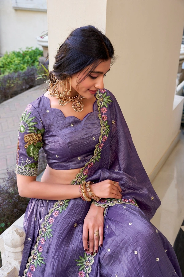 Azorte Fashion Gold Crush Embroidered Lehenga Set – Radiant Wedding Elegance | Wedding Collection - LUV, Stitched, Unstitched