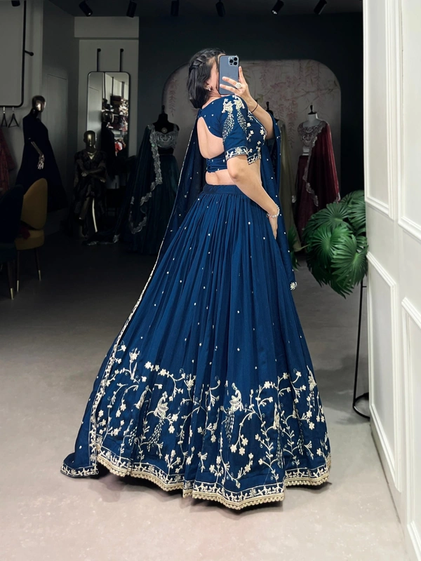 Azorte Fashion Vichitra Silk Embroidered Lehenga Choli – Elegance in Simplicity  - FRZ, Stitched, Unstitched