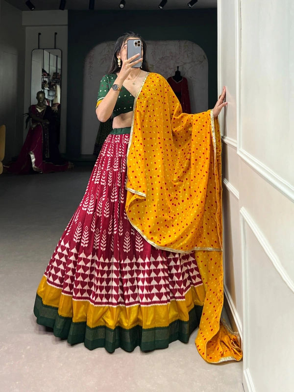 Azorte Fashion Printed Tussar Silk Lehenga Choli – A Heritage Dream in Motion | Festive Collection - Stitched, Unstitched