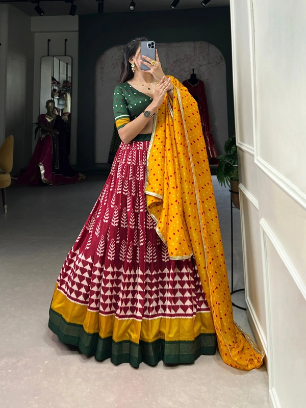 Azorte Fashion Printed Tussar Silk Lehenga Choli – A Heritage Dream in Motion | Festive Collection - Stitched, Unstitched