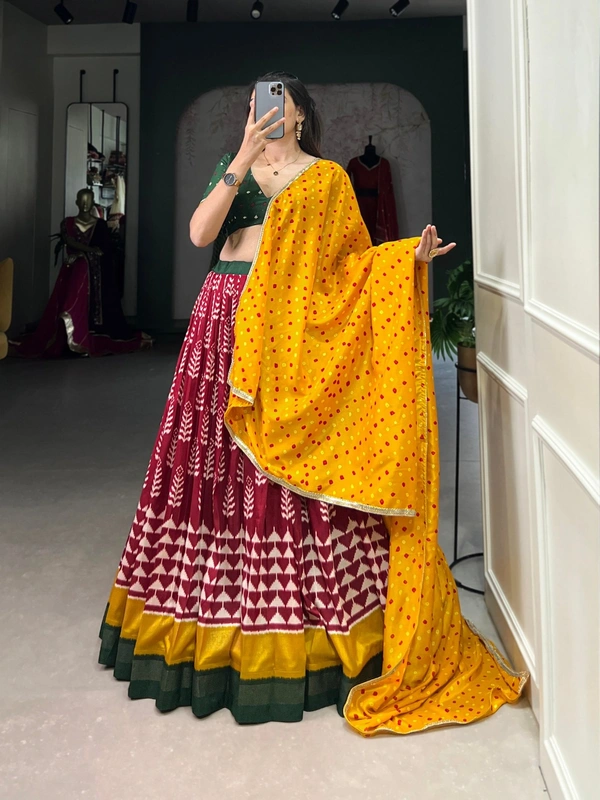 Azorte Fashion Printed Tussar Silk Lehenga Choli – A Heritage Dream in Motion | Festive Collection - Stitched, Unstitched