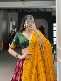Azorte Fashion Printed Tussar Silk Lehenga Choli – A Heritage Dream in Motion | Festive Collection - Stitched, Unstitched