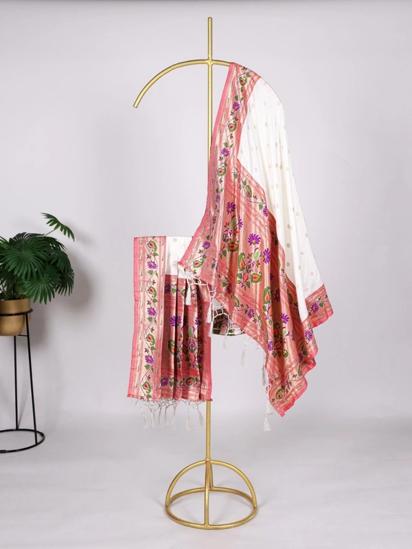 Azorte Fashion Traditional Paithani Jacquard Dupatta with Zari Weaving & Tassels - SPG