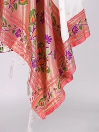 Azorte Fashion Traditional Paithani Jacquard Dupatta with Zari Weaving & Tassels - SPG