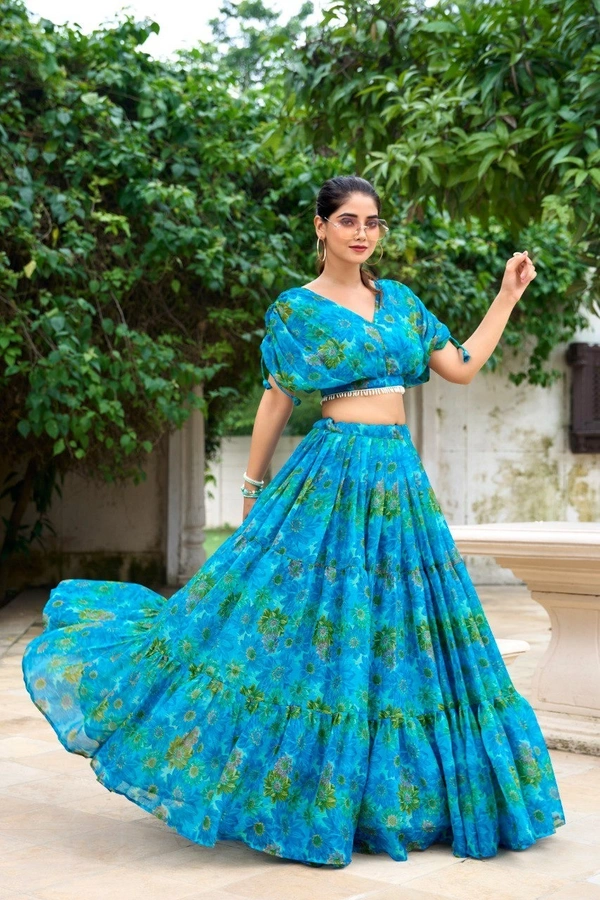Azorte Fashion  Elegant Chiffon Floral Print Co-ord Set with Pearl Touch-Up - AlS, Stitched, Stitched