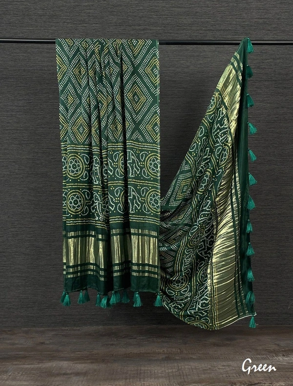 Azorte Fashion Gaji Silk Digital Printed Dupatta with Tassels – 2.5 Meter Length - EVR