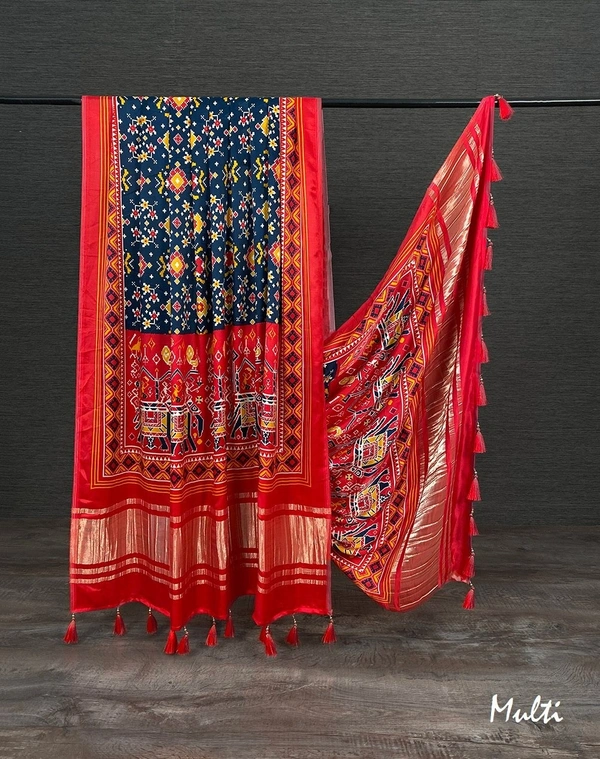 Azorte Fashion Gaji Silk Digital Printed Dupatta with Tassels – 2.5 Meter Length - EPT