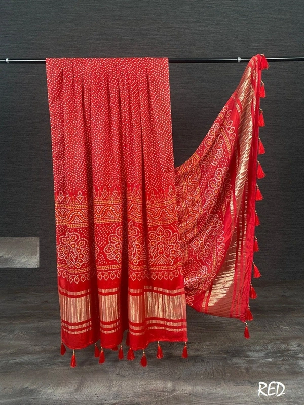 Azorte Fashion Gaji Silk Digital Printed Dupatta with Tassels – 2.5 Meter Length - FSH