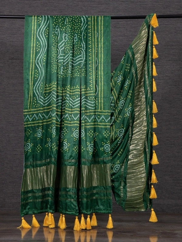 Azorte Fashion Gaji Silk Digital Printed Dupatta with Tassels – 2.5 Meter Length - KLL