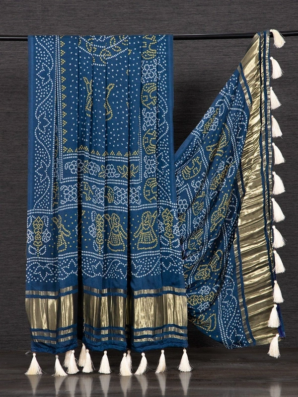 Azorte Fashion Gaji Silk Digital Printed Dupatta with Tassels – 2.5 Meter Length - CLO
