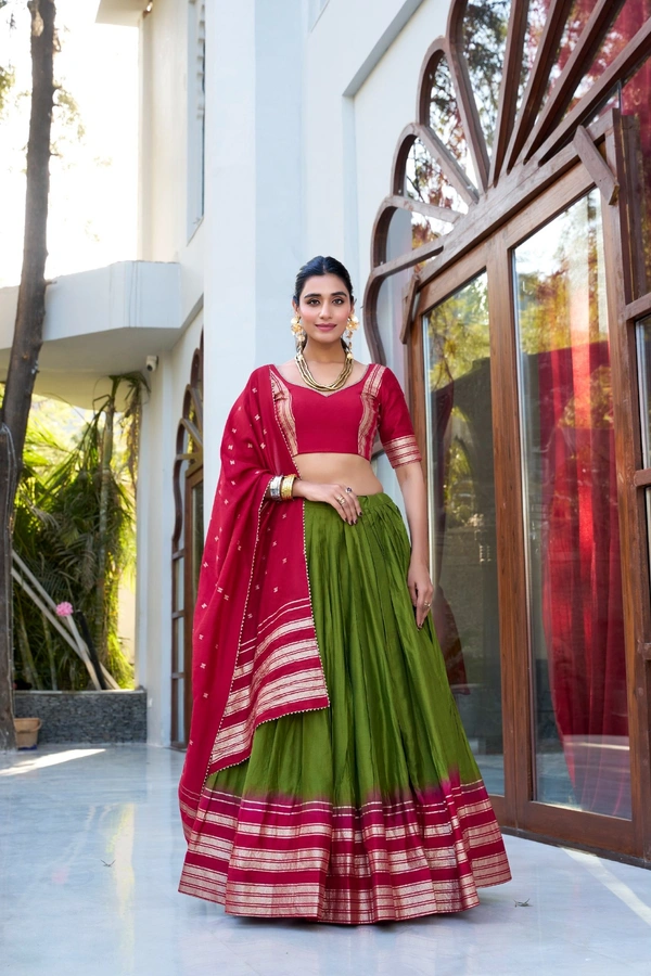 Azorte Fashion Pure Chanderi Zari Lehenga Choli Set with Dupatta – Regal Ethnic Wear - CVR, Stitched, Unstitched