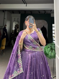 Azorte Fashion Gold Crush Embroidered Lehenga Choli with Dupatta – Shine Like a Queen - WIN, Stitched, Unstitched