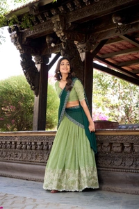 Azorte Fashion Glamorous Silver Glosy Lehenga Choli with Hotfix & Dupatta – Wedding Collection 2025 - GRN, Stitched, Unstitched