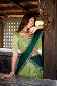 Azorte Fashion Glamorous Silver Glosy Lehenga Choli with Hotfix & Dupatta – Wedding Collection 2025 - GRN, Stitched, Unstitched
