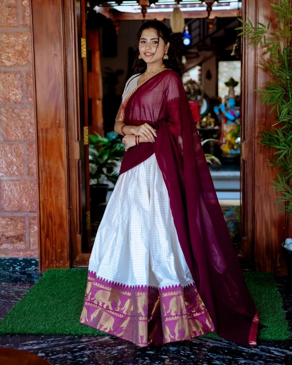 Azorte Fashion  Elegant Kalyani Cotton Lehenga Choli Set with Georgette Dupatta - Stitched, Unstitched