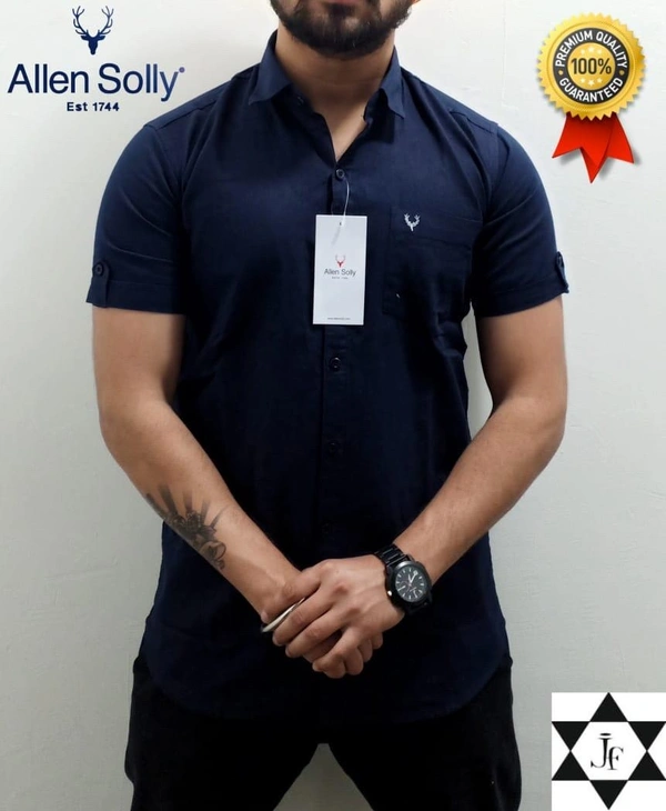 ALLEN SOLLY HALF SLEEVE  - Navy Blue, XL