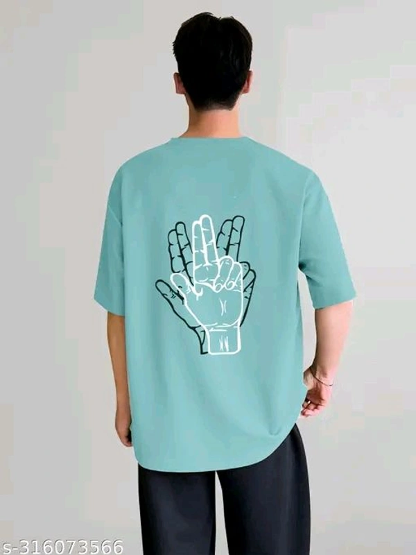 Over Sized T- Shirt  - Aquamarine Blue, M