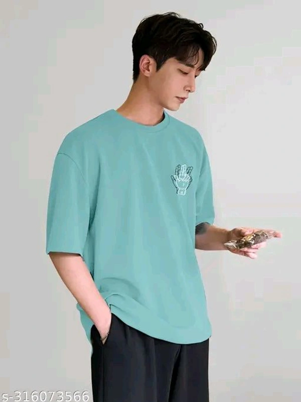 Over Sized T- Shirt  - Aquamarine Blue, Xl