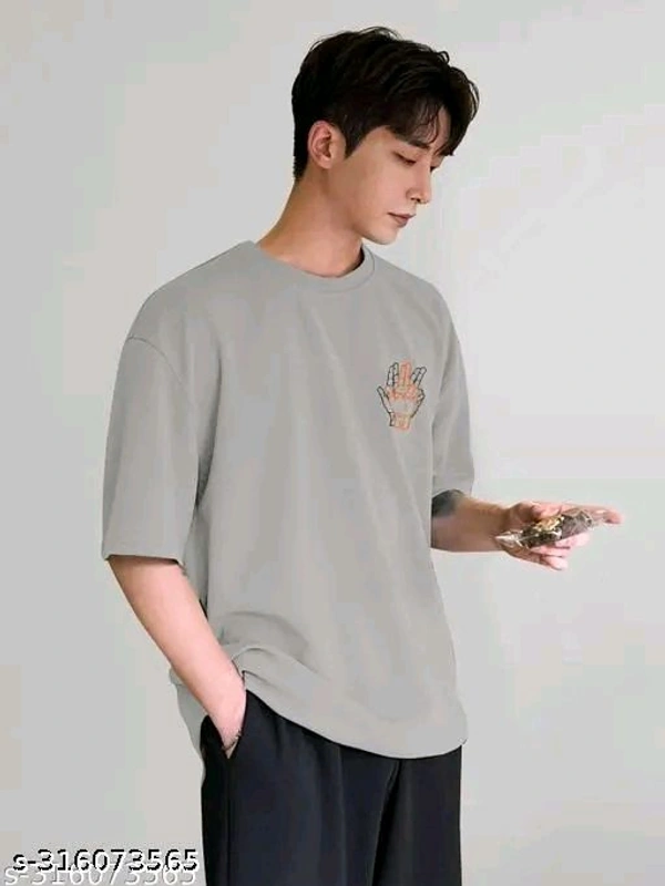 Over Sized T Shirt  - Silver, M