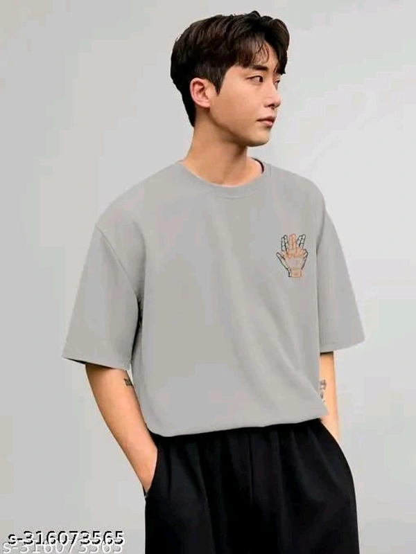 Over Sized T Shirt  - Silver, M