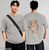 Over Sized T Shirt  - Silver, Xxl