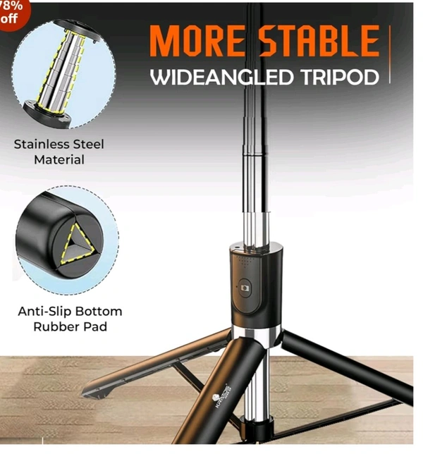 Premium 3-in-1 Selfie Stick Tripod With Bluetooth Remote (72cm)