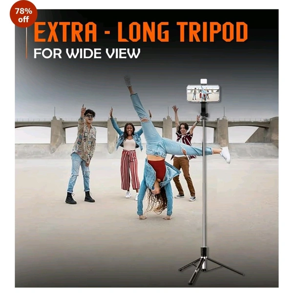 Premium 3-in-1 Selfie Stick Tripod With Bluetooth Remote (72cm)