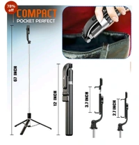 Premium 3-in-1 Selfie Stick Tripod With Bluetooth Remote (72cm)