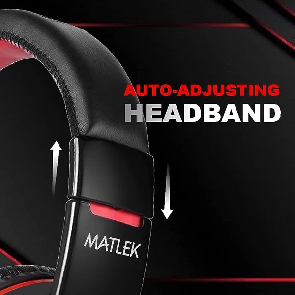 Matlek Maltek Gaming Headphone | Surround Sound | Adjustable Mic Wired Headphone - Black