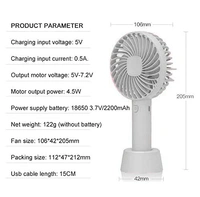 Rechargeable Portable Hand Fan - White
