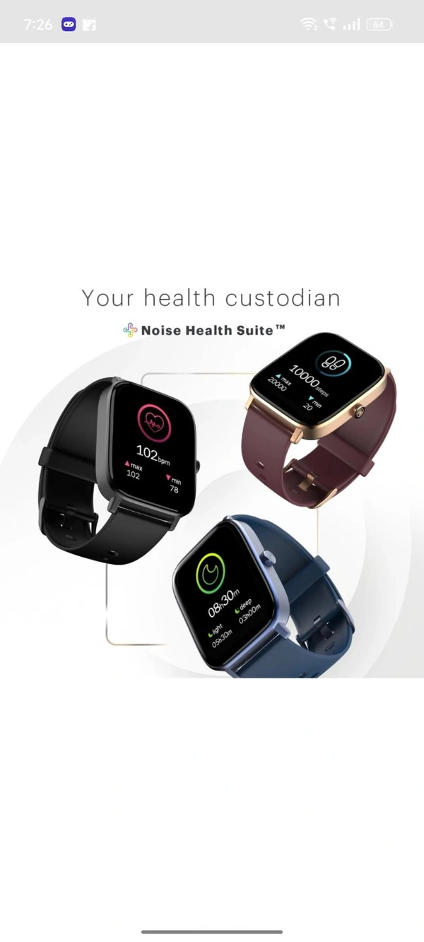 Noise Colorfit Icon 2 1.8" Display With Bluetooth Calling, Ai Voise Assistant  - Black