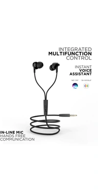 boAt bassheads 100 wired Headphone - Black, Free size