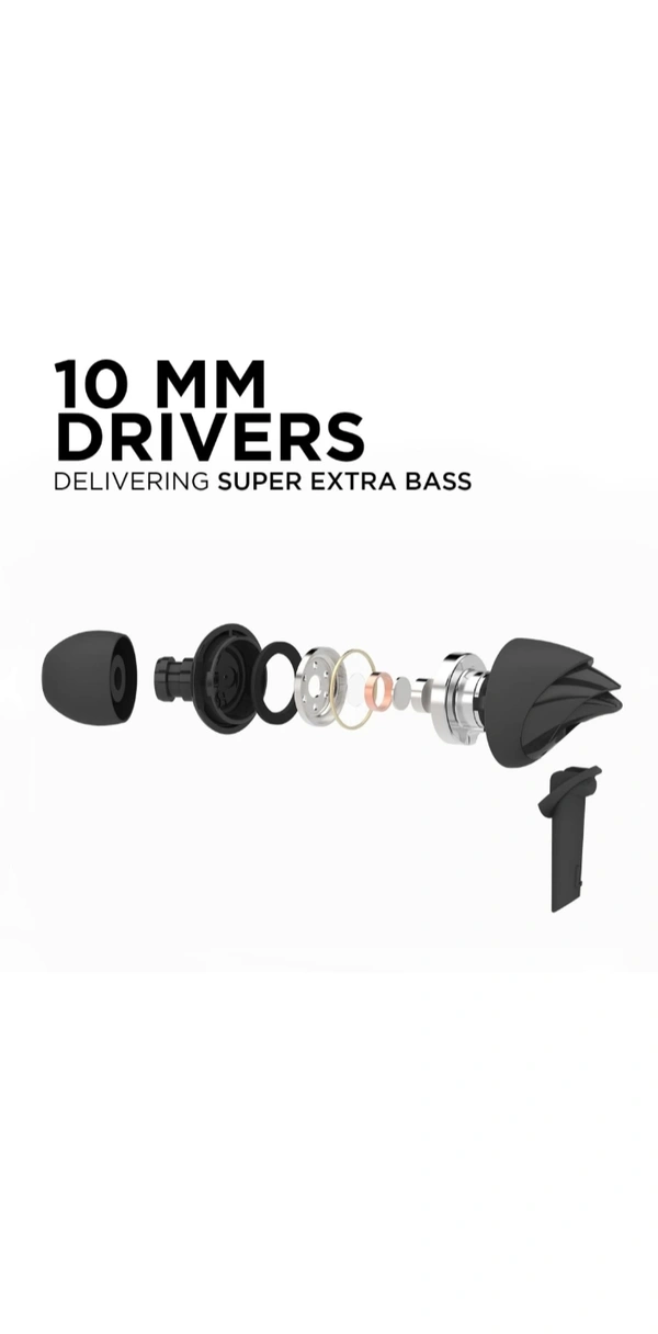 boAt bassheads 100 wired Headphone - Black, Free size