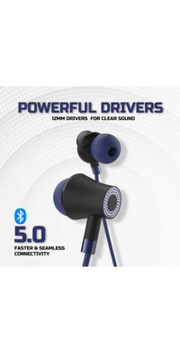 Aroma NB119B Bluetooth Neckband Earphone  - Navy Blue, Free size