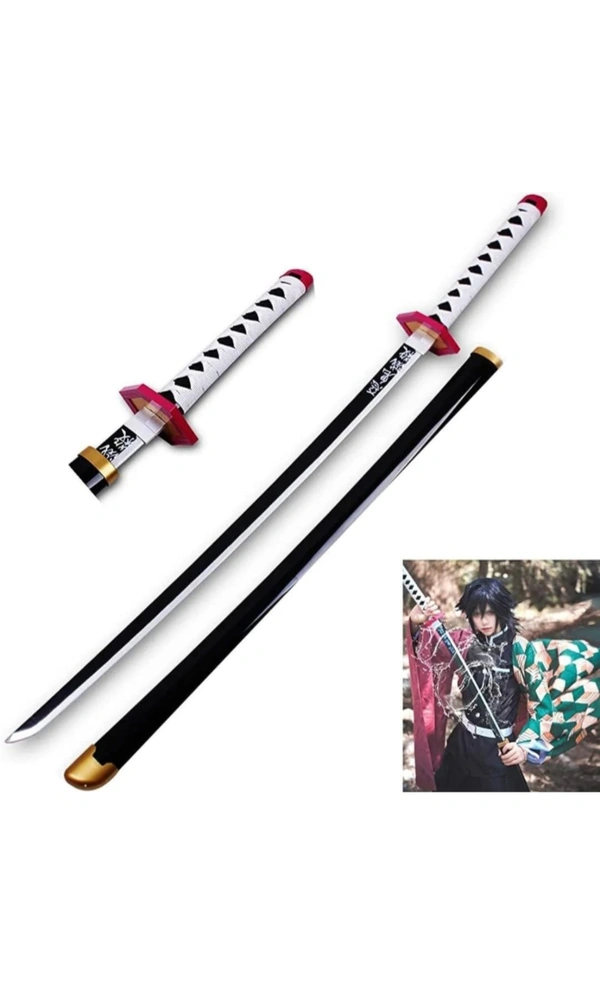 Demon Slayer Cosplay Wooden Katana Giyu Tomoika's Nichirin Blade 104 cm  - 104 cm