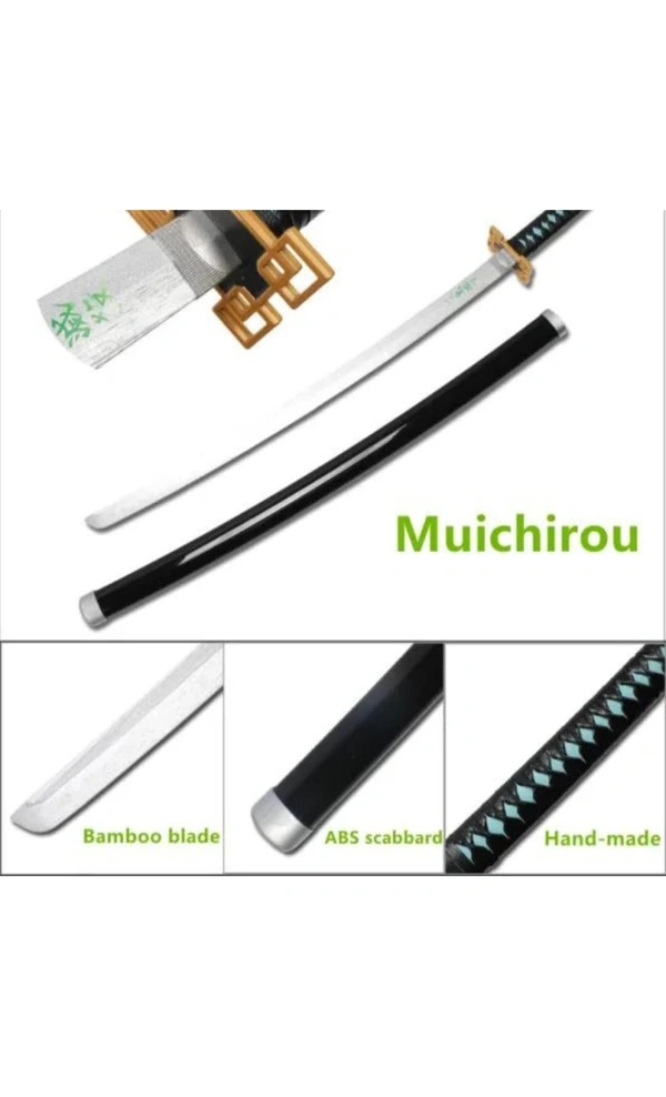 Demon Slayer Cosplay Wooden Katana Muichiro Tokito's Nichirin Blade 104 cm  - 104 cm