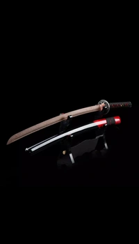 Samurai Wooden Katana With Black Scabbard 