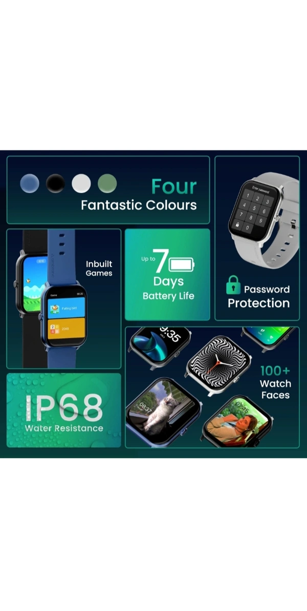 Ambrane Wise Glaze With 1.78 Amoled Display, Bt Calling,SPO2 Heart Rate Monitor SmartWatch 