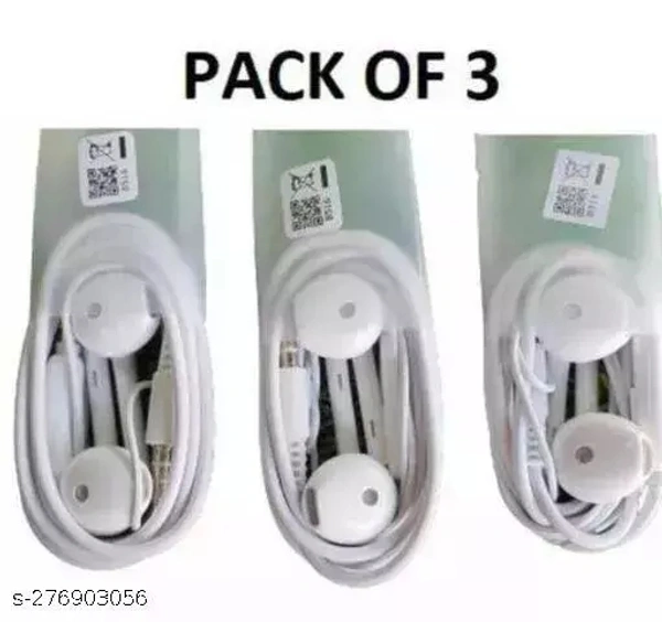 Vivo Earphones Pack Of 3 - White