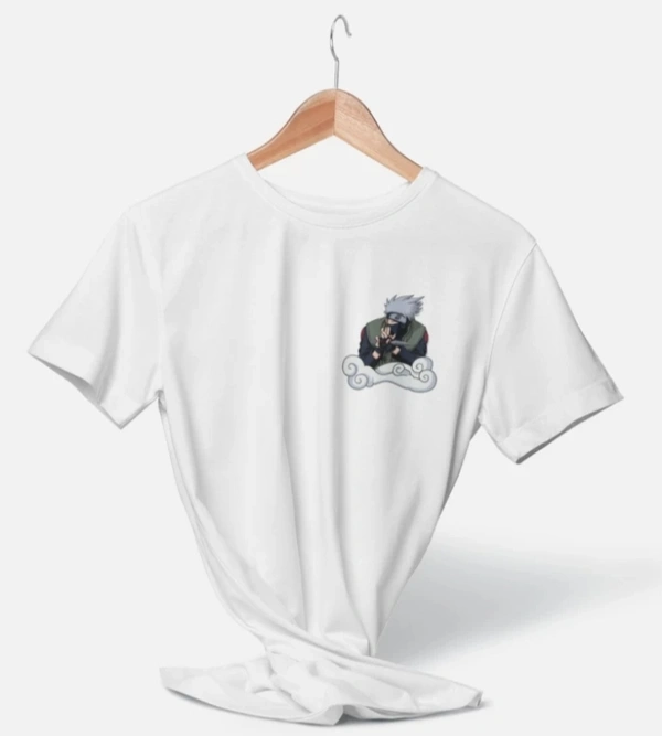 Round Neck Cotton Blend T Shirt - White, M